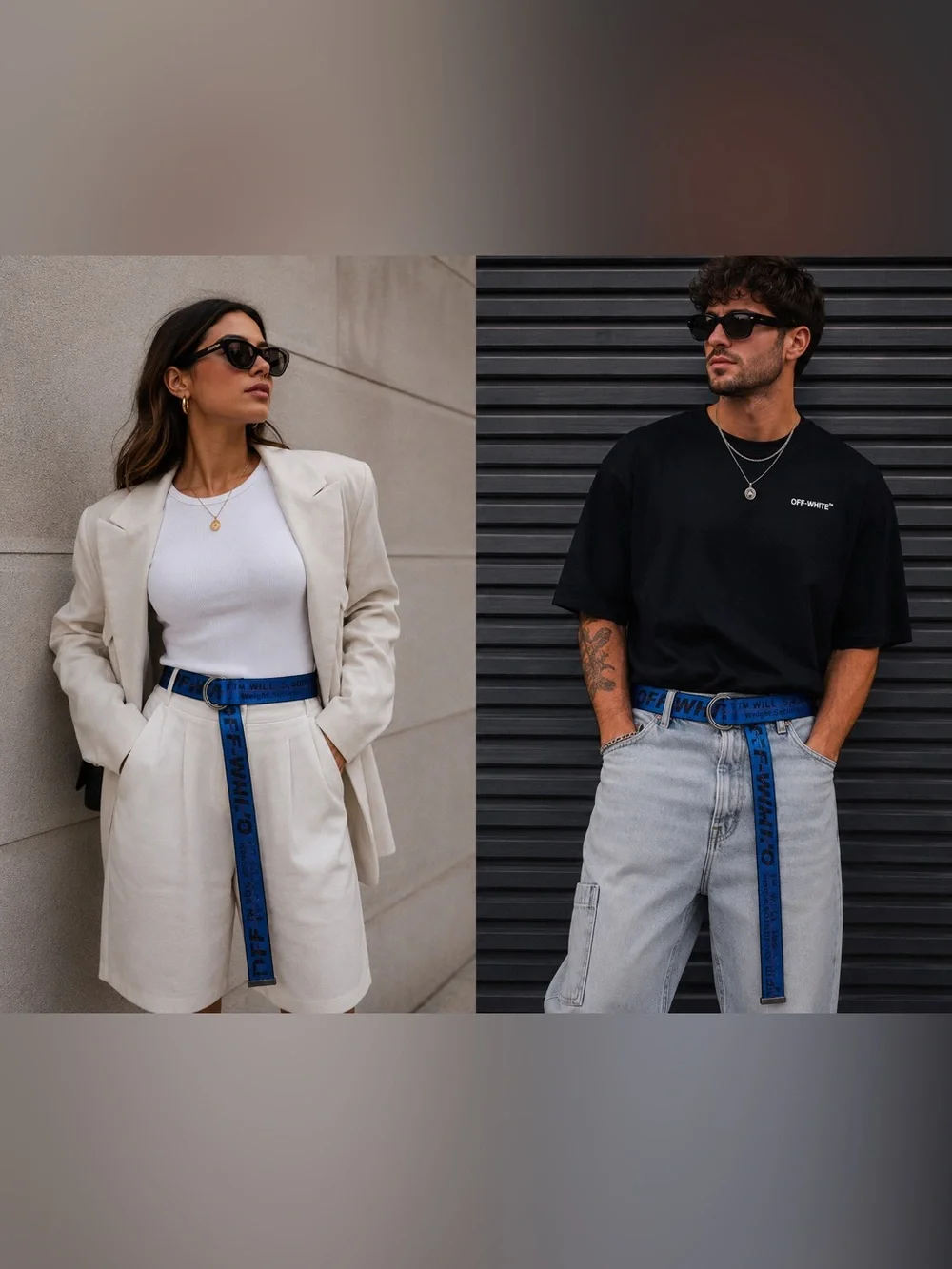 Off-White Blue Logo Webbing Belt